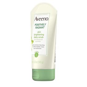 img 3 attached to Aveeno Positively Radiant Exfoliating Facial Scrub - Moisture-Rich Soy Extract, Jojoba & Castor Oils, Soap-Free, Hypoallergenic & Non-Comedogenic Face Cleanser (Pack of 2), 5 oz