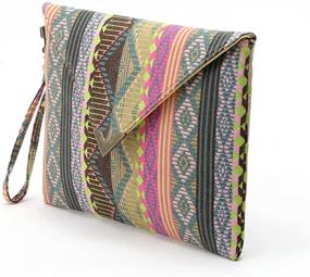 img 2 attached to 👜 DukeTea Bohemian Envelope Wristlet: Oversized Women's Handbags & Wallets