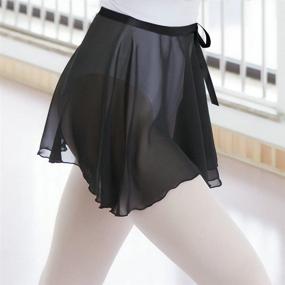 img 3 attached to Chiffon Wrap Dance Skirt for Women & Girls – Ideal for Sporting, Bodybuilding, and Ballet