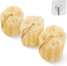 img 4 attached to 🚿 Organic Shower Loofah Sponge, Exfoliating Bath Loofa Body Scrubber, 5.5 Inch Soft and Easy Foaming Spa Lufa Sponges (Pack of 3)