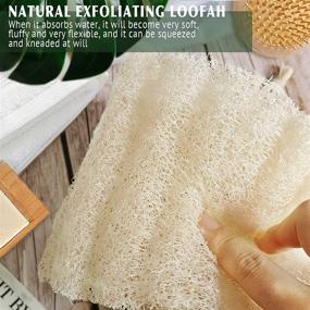 img 2 attached to 🚿 Organic Shower Loofah Sponge, Exfoliating Bath Loofa Body Scrubber, 5.5 Inch Soft and Easy Foaming Spa Lufa Sponges (Pack of 3)