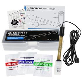 img 2 attached to 📏 Calibration Powder Included: Replacement pH Electrode, 0-14 pH Accurate Probe with BNC Connector &amp; 200cm Cable for Continuous Liquid Measurement