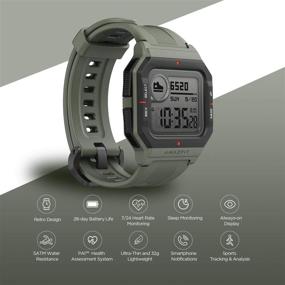 img 3 attached to ⌚ Умные часы Amazfit Neo в ретро-стиле: отслеживание тренировок в режиме реального времени, мониторинг пульса, 28-дневный срок службы батареи.