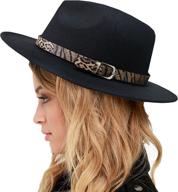 👒 stylish womens belt buckle fedora hat - classic 58cm 60cm: boys' accessories and hats & caps logo