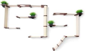 img 4 attached to 🐱 CatastrophiCreations Gardens Set: Multi-Level Wall Mounted Cat Scratch, Hammock Lounge, Play & Climbing Activity Center Furniture with Tree Shelves