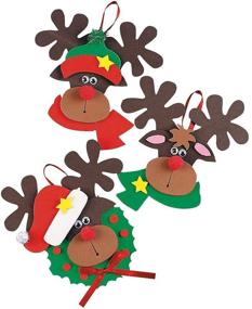 img 1 attached to 🦌 Delightful Santa and Reindeer Christmas Ornament Kits: Perfect Set of 24 Foam Crafts for Kids!