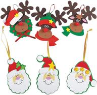 🦌 delightful santa and reindeer christmas ornament kits: perfect set of 24 foam crafts for kids! logo