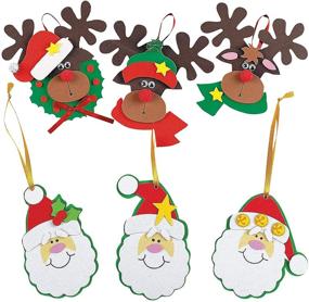 img 2 attached to 🦌 Delightful Santa and Reindeer Christmas Ornament Kits: Perfect Set of 24 Foam Crafts for Kids!