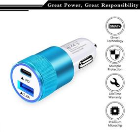 img 3 attached to 🔌 30W Dual Port Fast USB C Car Charger Adapter with PD for iPhone 12/12 Pro/11 Pro Max/Xs Max/SE/8/7/6 Plus, Samsung Galaxy S21 S20 S10 Plus Note 20, LG, Moto