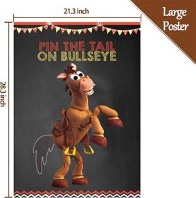 img 3 attached to 🎯 Toy-Inspired Story Party Supplies: Pin the Tail on Bullseye Game - Large Poster with 24PCS Reusable Tails Sticker for Boys' Birthday Party. Ideal Toy 4th Party Favors.