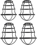 💡 hxmls industrial lamp cage shade for pendant light, vintage ceiling fan light covers, replacement globes & shades, iron wire bulb cage, industrial style bulb cover, 4 pack логотип