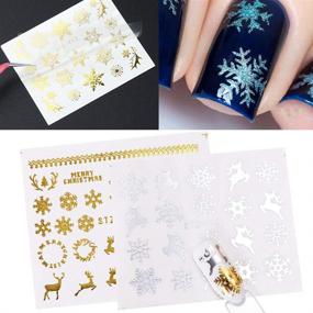 img 1 attached to Christmas Stickers Snowflake Transfer Decoration Foot, Hand & Nail Care