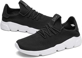 img 2 attached to 👟 A-PIE Men's Breathable Lightweight Fashion Sneakers for Running, Casual Walking Shoes, 002black, Size 10.5