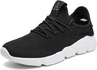 👟 a-pie men's breathable lightweight fashion sneakers for running, casual walking shoes, 002black, size 10.5 logo