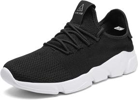 img 4 attached to 👟 A-PIE Men's Breathable Lightweight Fashion Sneakers for Running, Casual Walking Shoes, 002black, Size 10.5