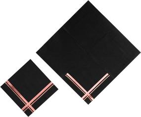 img 3 attached to Chic and Stylish: Fanxyware Black Stripe Cocktail Napkin - Elevate Your Party Decor!