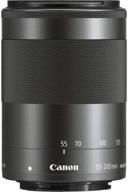 📷 black canon ef-m 55-200mm f/4.5-6.3 stm image stabilization lens - international version (no warranty) logo
