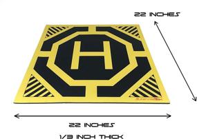 img 3 attached to XL Quadcopter Drone Landing Pad - 22x22 - Highly Visible Design, Superior Protection from Debris and Sand, Eco-Friendly Rubber and Waterproof Cloth. Portable, Foldable, No Crease!