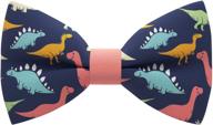 🦖 dinosaurs blue peach bow tie - for your stylish house logo