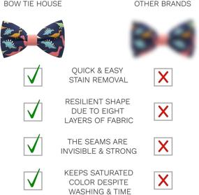 img 2 attached to 🦖 Dinosaurs Blue Peach Bow Tie - For your stylish house