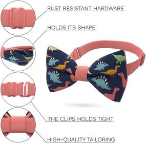 img 3 attached to 🦖 Dinosaurs Blue Peach Bow Tie - For your stylish house