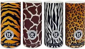 img 4 attached to Car Cup Holder Tissue Pack - Round Box of 50 Tissues for Travel, Office, and More - Animal Print Cylinder Tube Facial Tissue Dispenser