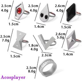 img 2 attached to 🔥 Seven-Piece Genshin Impact Hu Tao Rings Set: Perfect Adjustable Anime Cosplay Costume Ring Accessories Props