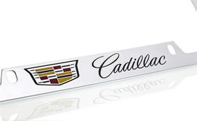 img 2 attached to 🚗 Cadillac Crest Brass License Plate Frame: Stylish Chrome Finish (4 Hole) for a Luxurious Touch