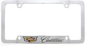 img 1 attached to 🚗 Cadillac Crest Brass License Plate Frame: Stylish Chrome Finish (4 Hole) for a Luxurious Touch