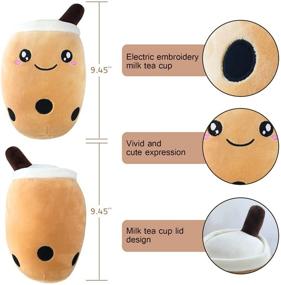 img 3 attached to 🥤 Cute Boba Tea Plush Pillow Stuffed Toy - Soft Kawaii Cartoon Plushie Pillow Gift for Girls, Boys, and Friends - 9.4 Inch - Perfect Christmas Present