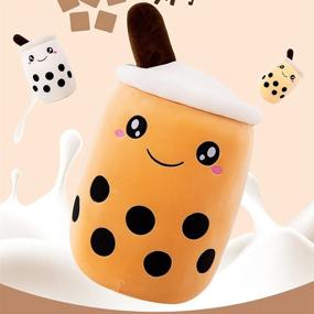 img 2 attached to 🥤 Cute Boba Tea Plush Pillow Stuffed Toy - Soft Kawaii Cartoon Plushie Pillow Gift for Girls, Boys, and Friends - 9.4 Inch - Perfect Christmas Present