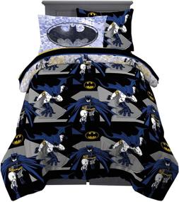 img 3 attached to Super Soft Batman Kids Bedding: 5-Piece Twin Size Comforter and Sheet Set