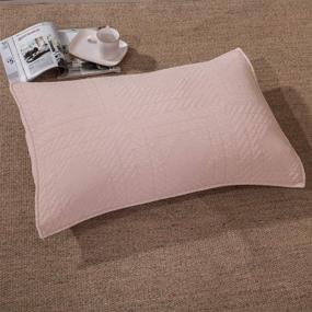 img 1 attached to Tache Elegant Vintage Rustic Dusty Blush Pink Quilted Bedspread Set, King - Soft Cotton, Soothing Pastels, 3 Piece