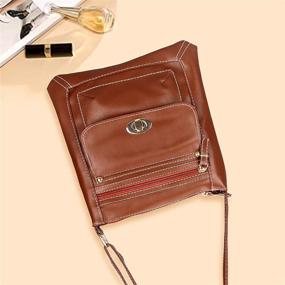 img 3 attached to Leather Crossbody Vintage Adjustable Shoulder