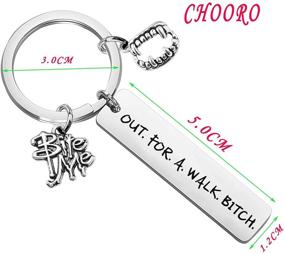 img 3 attached to CHOORO Buffy Quote Out For A Walk Bitch Keychain: Iconic 90's TV Gift & Movie Jewelry