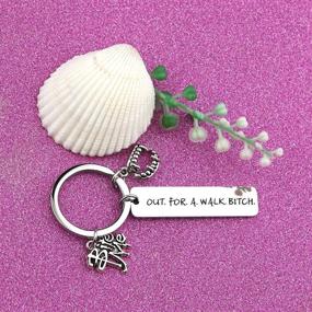 img 2 attached to CHOORO Buffy Quote Out For A Walk Bitch Keychain: Iconic 90's TV Gift & Movie Jewelry