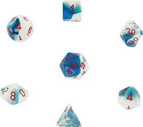 img 1 attached to 🎲 Polyhedral 7-Die Gemini Dice Set: Astral Blue/White with Red - Complete RPG Dice Collection (d4, d6, d8, d10, d12, d20 & d00)