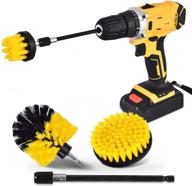 🧽 4 piece drill brush power scrubber cleaning brush set with extended attachment kit for floor, tub, shower, tile, bathroom, and kitchen surfaces logo