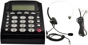 img 2 attached to 📞 Remote Work Office Telephone Call Center Dial Keypad Phone + Headset Headphone with Mute & Volume Control