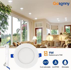 img 2 attached to Versatile and Efficient: Gasonny 6pack 4 Inch 5CCT Ultra-Thin LED Recessed Ceiling Light with Junction Box - ETL Listed