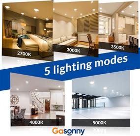 img 1 attached to Versatile and Efficient: Gasonny 6pack 4 Inch 5CCT Ultra-Thin LED Recessed Ceiling Light with Junction Box - ETL Listed