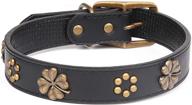 🐶 seatop genuine leather dog collar - soft, adjustable collar for dogs, premium quality, brown - suitable for small, medium, and large breeds logo