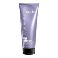 intense hair repair with matrix total results so silver deep conditioning triple power toning hair mask for color treated, blonde, and silver hair logo