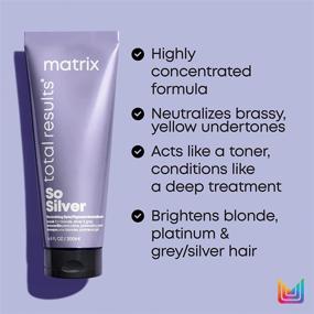 img 1 attached to Intense Hair Repair with MATRIX Total Results So Silver Deep Conditioning Triple Power Toning Hair Mask for Color Treated, Blonde, and Silver Hair
