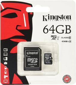 img 1 attached to Kingston Digital 64GB microSD Class 10 UHS-1 Memory Card - High Speed 30MB/s with Adapter (SDCX10/64GB) Кингстон Диджитал 64 ГБ microSD класс 10 UHS-1 карта памяти - высокая скорость 30 МБ/с с адаптером (SDCX10/64GB)