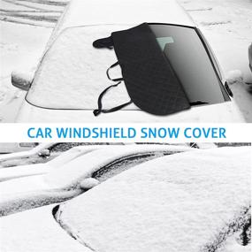 img 3 attached to ❄️ FOKATY Car Windshield Snow Cover with Magnetic Edge Protector - Winter Frost, Snow, Ice, Sun Large Windproof Windshield Cover for Cars, SUVs, Mini Vans