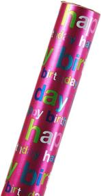 img 1 attached to 🎁 Vibrant 'Happy Birthday' Wrapping Paper by American Greetings - Bright Pink, 2.5'x8'