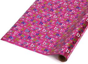 img 3 attached to 🎁 Vibrant 'Happy Birthday' Wrapping Paper by American Greetings - Bright Pink, 2.5'x8'
