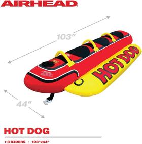 img 1 attached to 🌭 Airhead Hot Dog: Ultimate Towable Tube for Boating, Ideal for 1-5 Riders