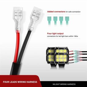 img 2 attached to 💡 Enhanced 16AWG 12V Nilight LED Light Bar Wiring Harness Kit with Waterproof On/Off Switch, Power Relay, and Blade Fuse - 4 Leads